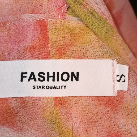 NEW CYAN ROSE OFF Beach Chic Ruffles V-neck Sexy Floral Print Dress Small - Picture 8 of 8